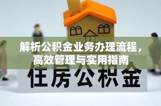 厦门解析公积金业务办理流程，高效管理与实用指南